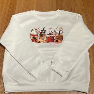 White Halloween Graphic Sweatshirt